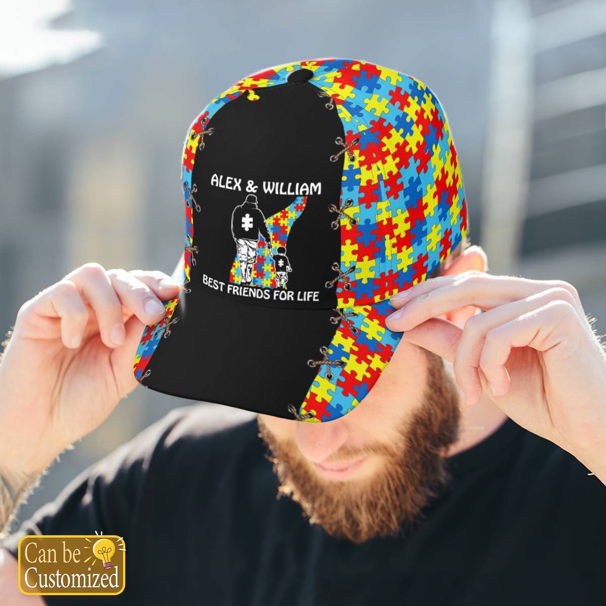 Personalized - Dad and Son Best Friends For Life, Autism Baseball Cap