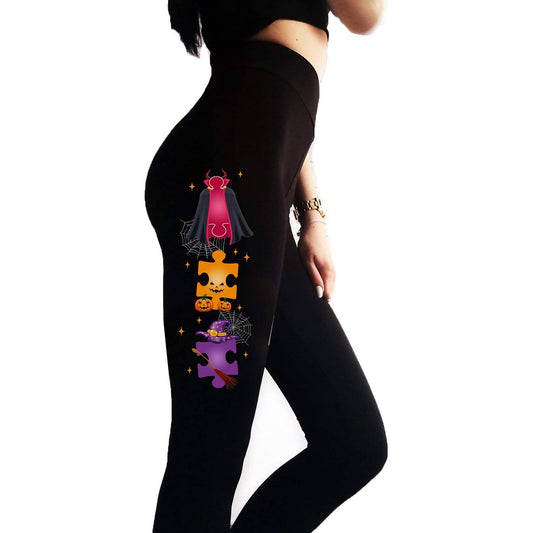 Autism Puzzle Halloween Leggings