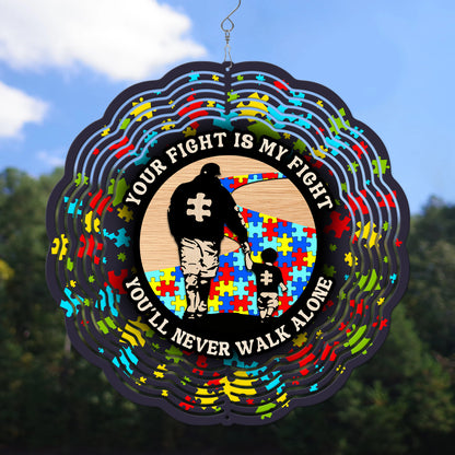 You Will Never Walk Alone Autism Awareness Wind Spinner