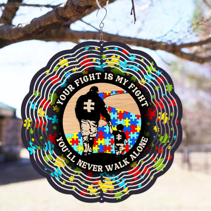 You Will Never Walk Alone Autism Awareness Wind Spinner