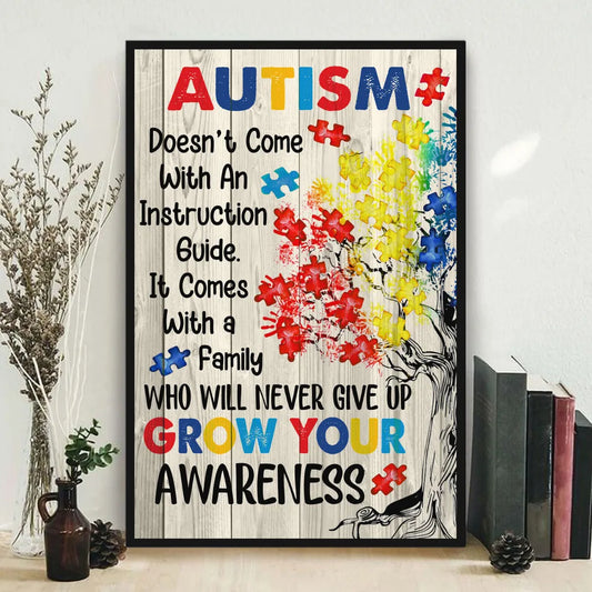 Autism Grow Your Awareness Poster Motivated Gift for Autism Son