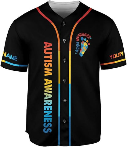 Personalized Autism Awareness Baseball Jersey Shirt