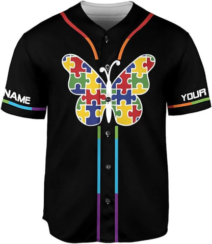 Personalized Autism Awareness Baseball Jersey Shirt