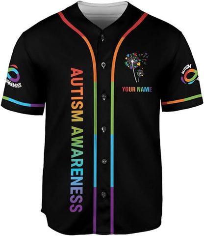 Personalized Autism Awareness Baseball Jersey Shirt