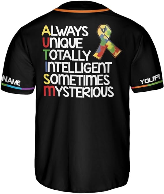 Personalized Autism Awareness Baseball Jersey Shirt