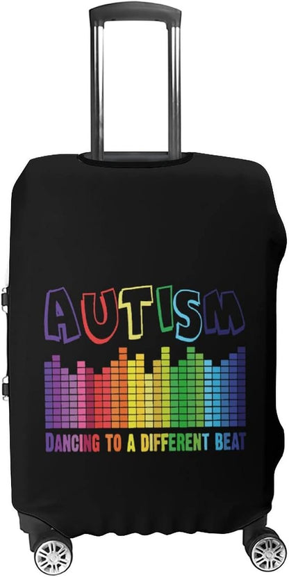 Autism Dancing To A Different Beat Travel Luggage Cover Washable Elastic Suitcase Protector