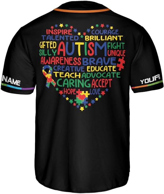 Personalized Autism Awareness Baseball Jersey Shirt