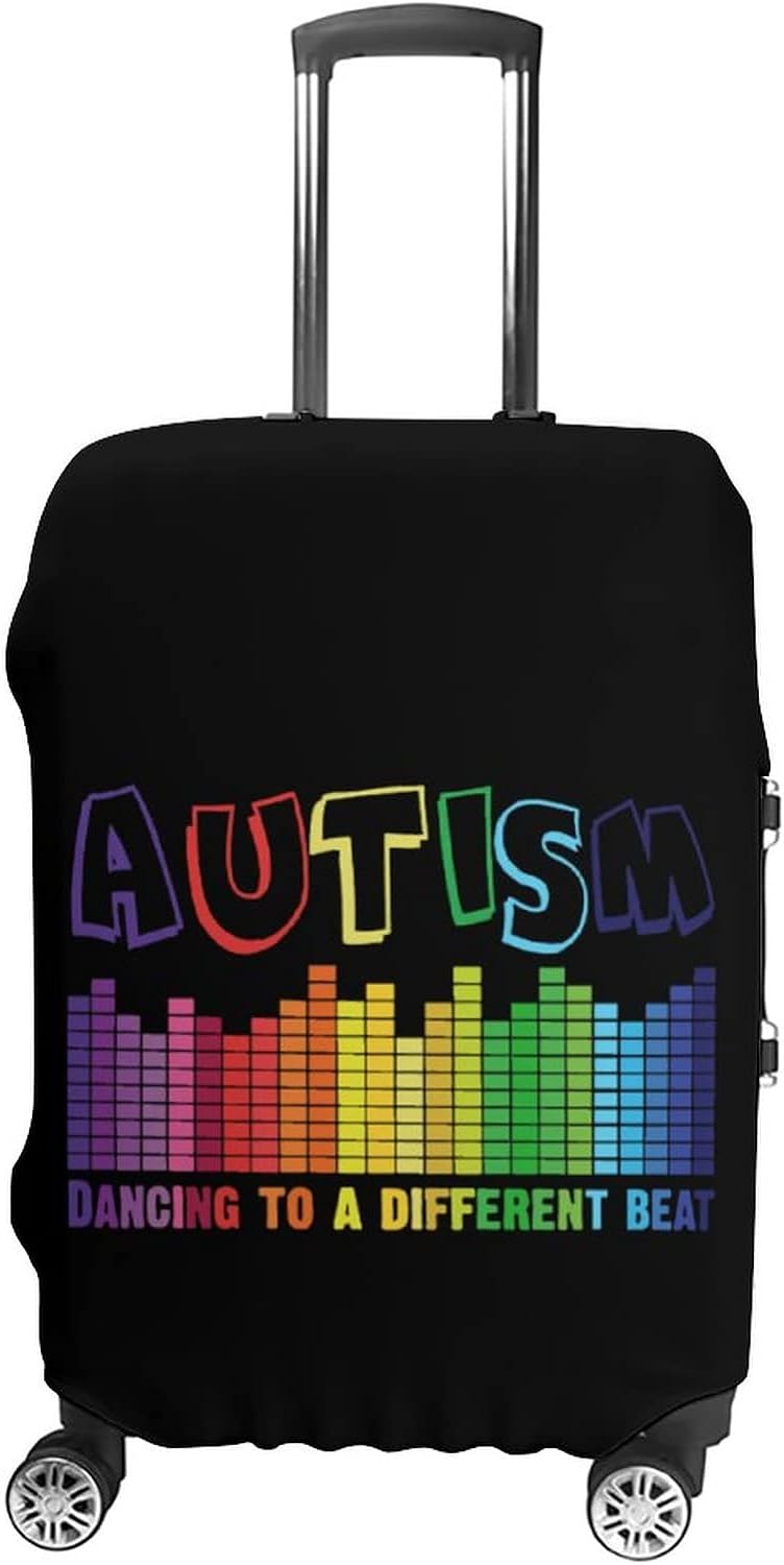 Autism Dancing To A Different Beat Travel Luggage Cover Washable Elastic Suitcase Protector