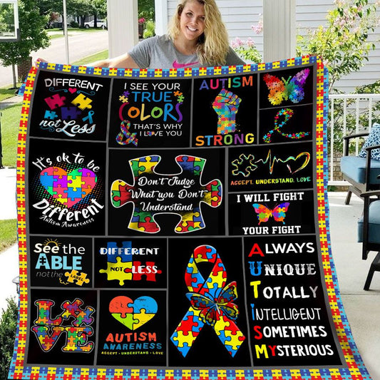 Autism Quilt Blanket Decor Home