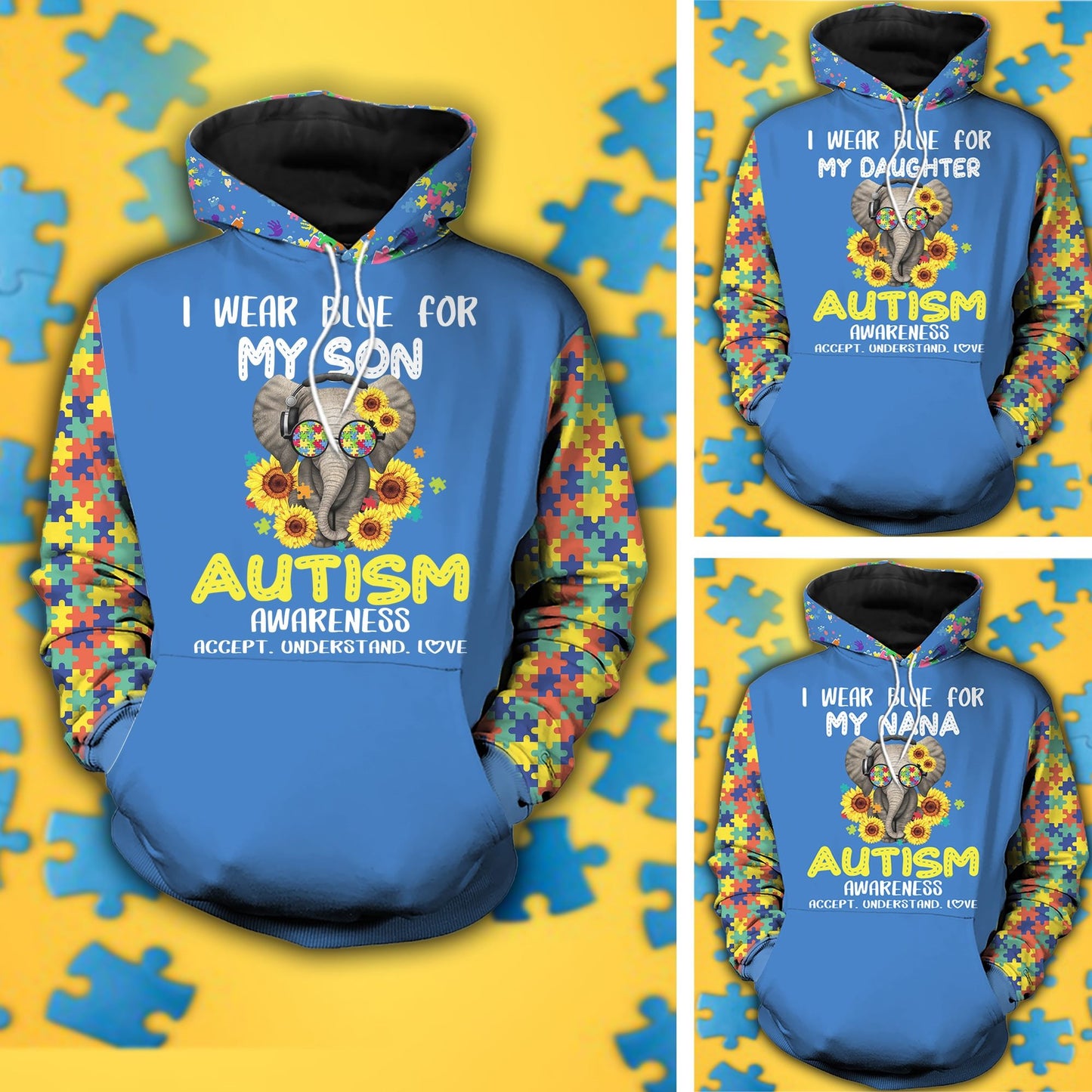 I Wear Blue For My Son Autism Hoodie