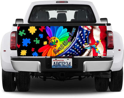 Autism Awareness Faith Hope Love Truck Tailgate Decal Sticker Wrap