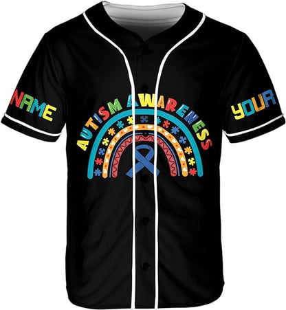 Personalized Puzzle Autism Awareness Baseball Jersey Shirt