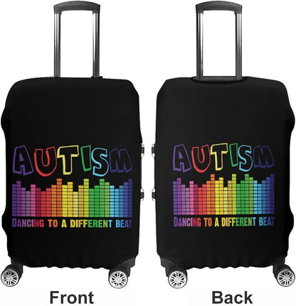 Autism Dancing To A Different Beat Travel Luggage Cover Washable Elastic Suitcase Protector