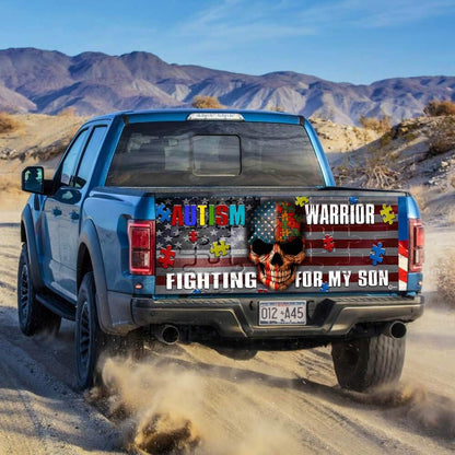 Autism Awareness Warrior For My Son Truck Tailgate Decal Sticker Wrap