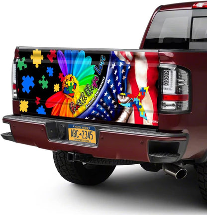 Autism Awareness Faith Hope Love Truck Tailgate Decal Sticker Wrap