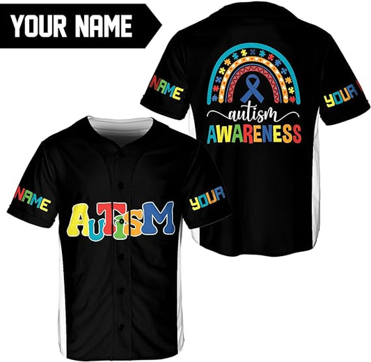 Personalized Puzzle Autism Awareness Baseball Jersey Shirt