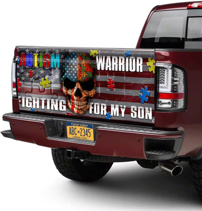 Autism Awareness Warrior For My Son Truck Tailgate Decal Sticker Wrap