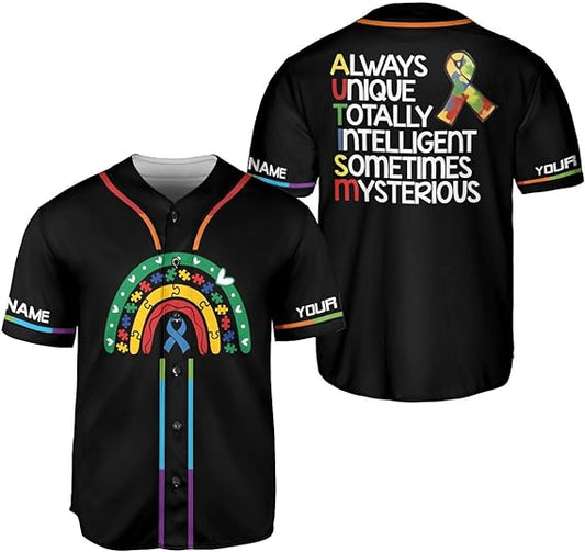 Personalized Autism Awareness Baseball Jersey Shirt