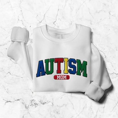 Autism Awareness Month Embroidered Sweatshirt Autism Mom Matching Embroidered Sweatshirt Autism Shirt For Autism Mama Mom Mother's Day Gift