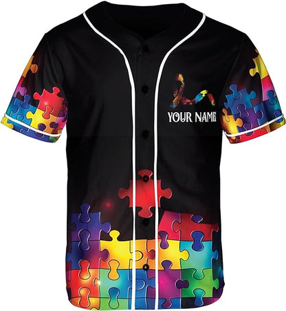 Personalized Autism Awareness Baseball Jersey Shirt