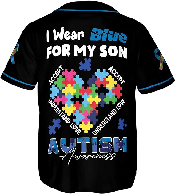 Personalized Autism Awareness Baseball Jersey Shirt