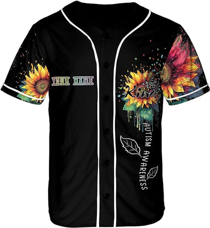 Personalized Daisy Autism Baseball Jersey Shirt