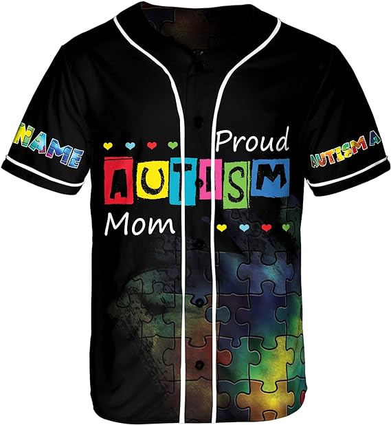 Personalized Proud Autism Mom Baseball Jersey Shirt