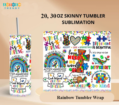 Autism Tumbler Normal Is Boring, Different Is Beautiful