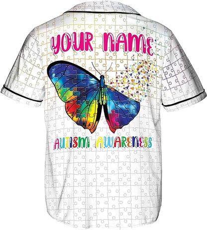 Personalized Autism Baseball Jersey Shirt