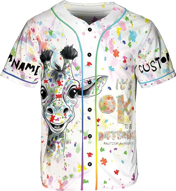 Personalized Autism Awareness Baseball Jersey Shirt