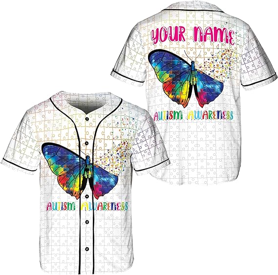 Personalized Autism Baseball Jersey Shirt