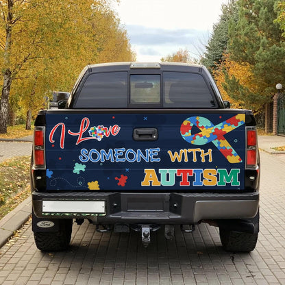 Autism Awareness I Love Someone with Autism Truck Tailgate Decal Sticker Wrap