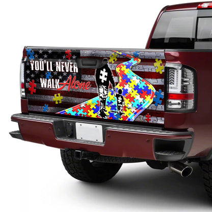 Autism Awareness Never Walk Alone Truck Tailgate Decal Sticker Wrap