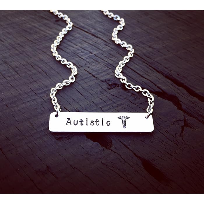 Personalized Autistic Medical Alert Bar Necklace