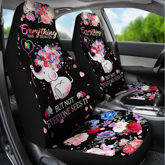 Every Thing Has Beautiful Autism Awareness Car Seat Cover