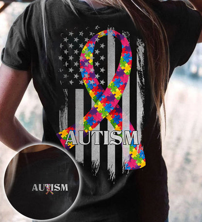 American Flag Autism Awareness Tshirt