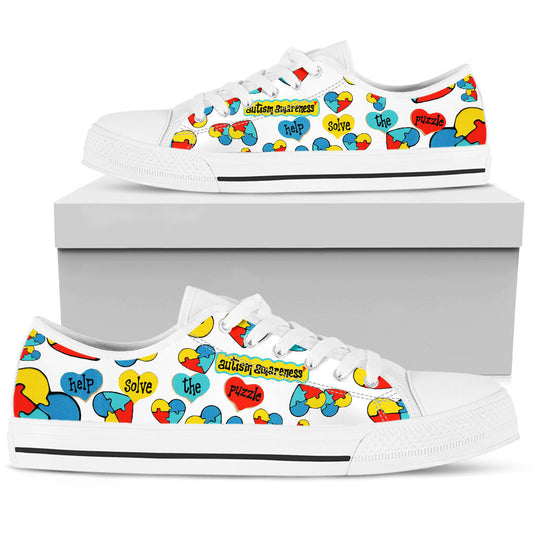 Autism Help Solve The Puzzle Low Top Shoes Sneakers