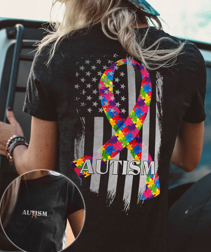 American Flag Autism Awareness Tshirt