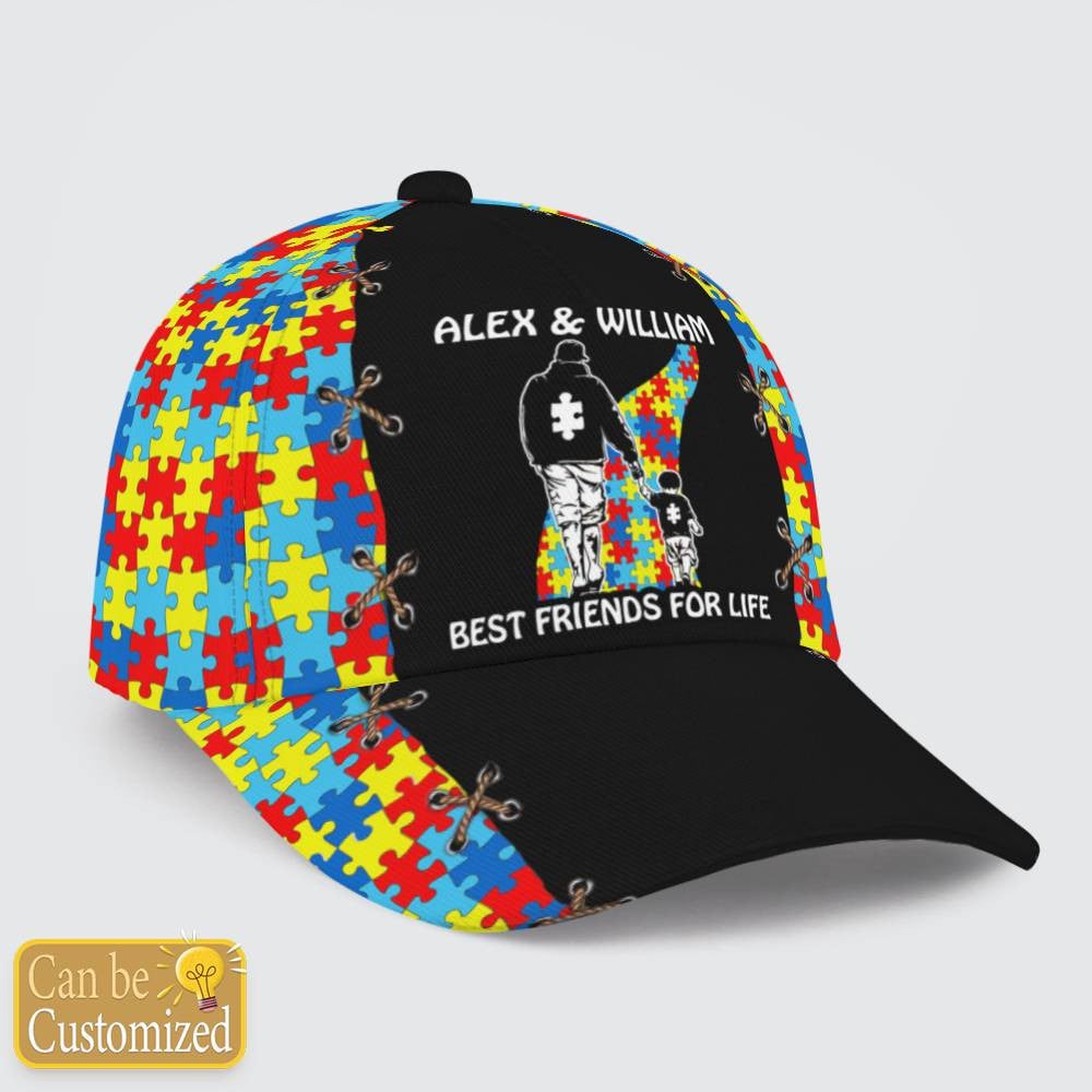 Personalized - Dad and Son Best Friends For Life, Autism Baseball Cap