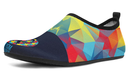 Colorful Autism Awareness Aqua Barefoot Shoes