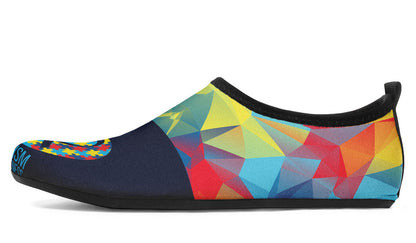 Colorful Autism Awareness Aqua Barefoot Shoes