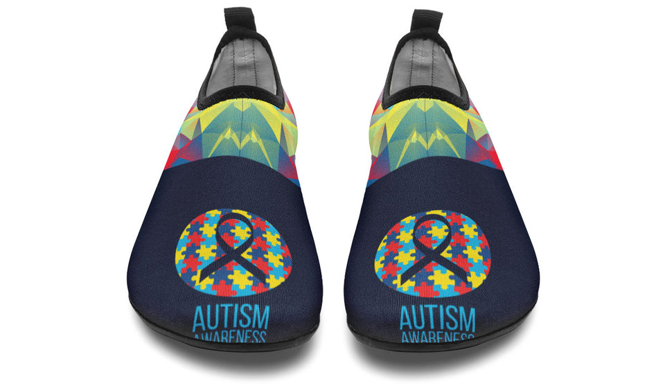 Colorful Autism Awareness Aqua Barefoot Shoes