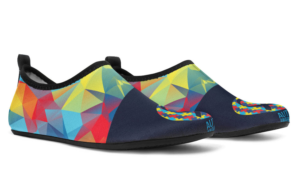 Colorful Autism Awareness Aqua Barefoot Shoes