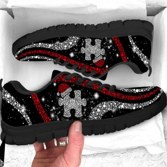 Autism Awareness Autism Puzzle Christmas Hat Fitness Sneakers Shoes