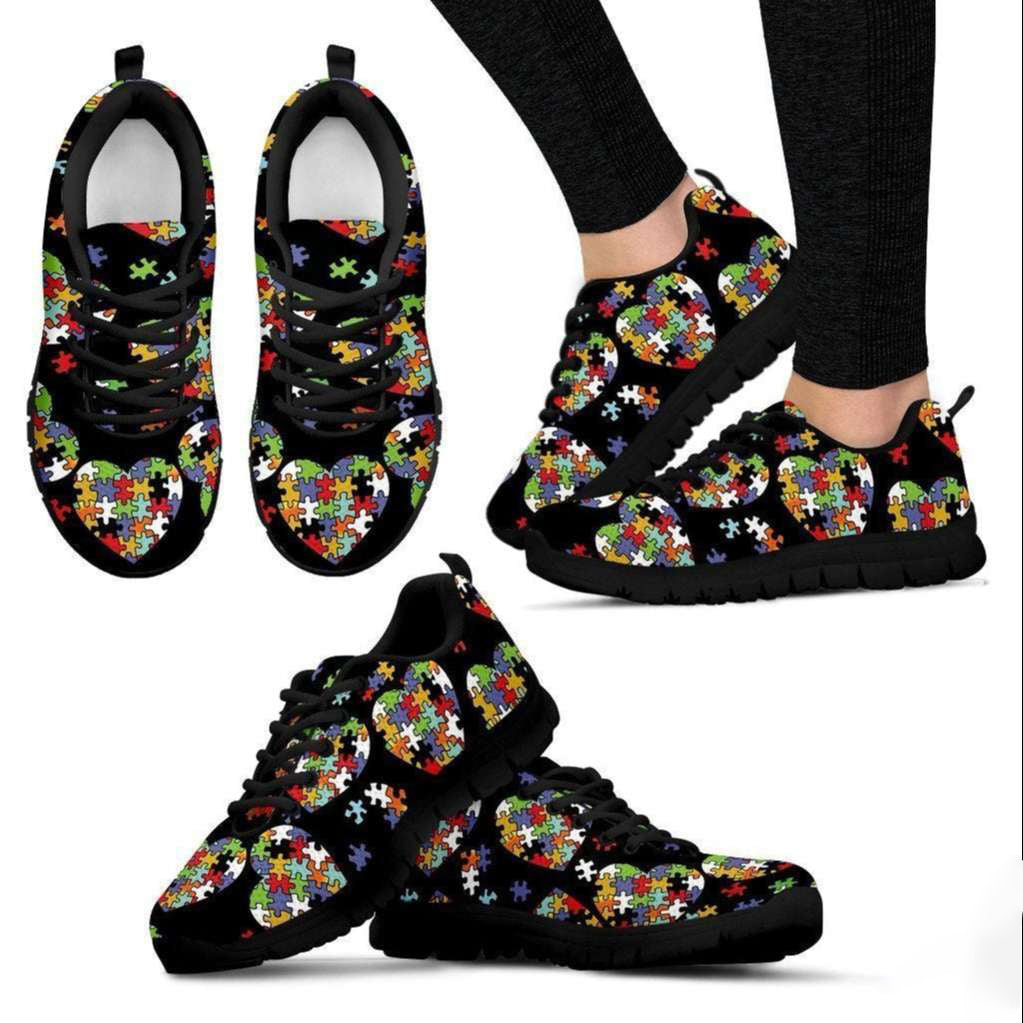 Autism Awareness Autism Puzzle Heart Fitness Sneakers Shoes