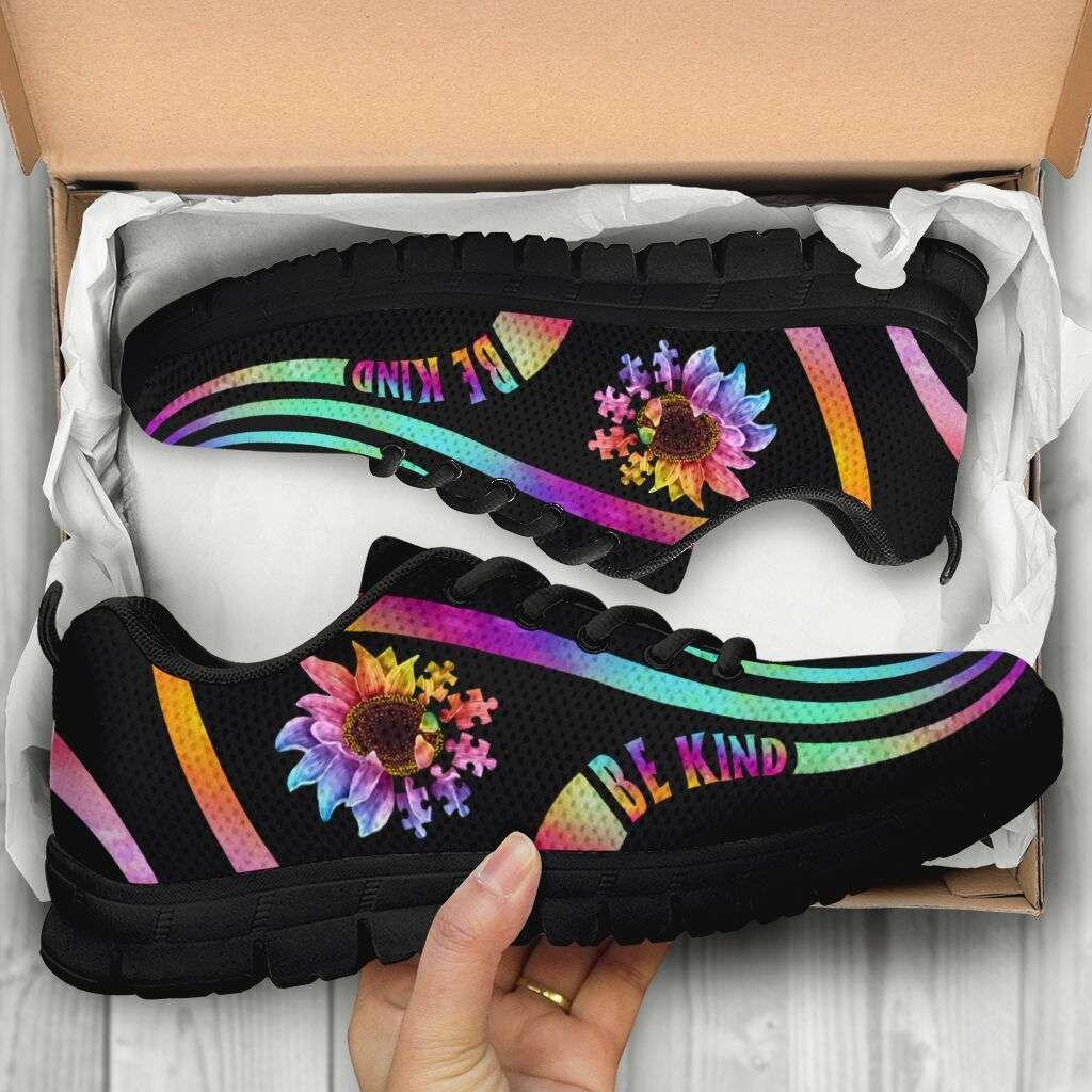 Autism Awareness Autism Puzzle Sunflower Be Kind Fitness Sneakers Shoe ...
