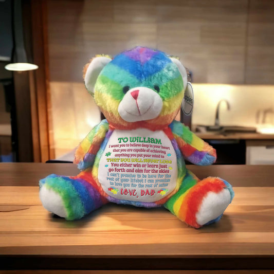 Personalised Autism Embroidered Bear