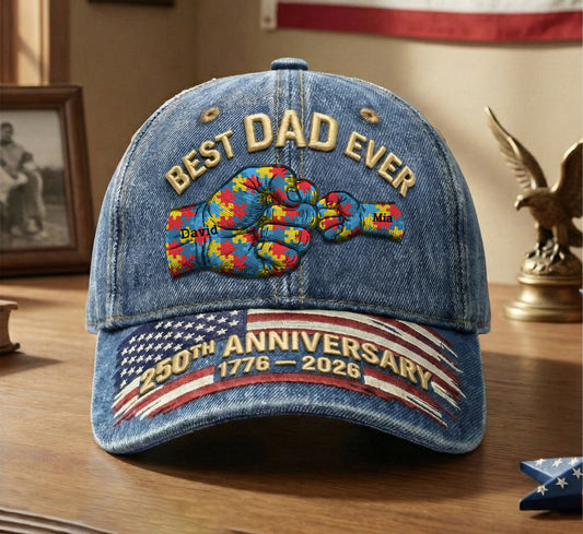 250th Anniversary Personalized Best Dad Ever Baseball Cap