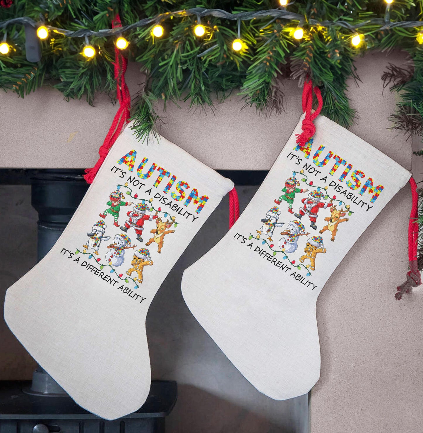 Autism Is Not A Disability, It's A Different Ability Christmas Stocking