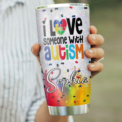 Personalized In A World Where You Can Be Anything Be Kind I Love Someone With Autism Tumbler